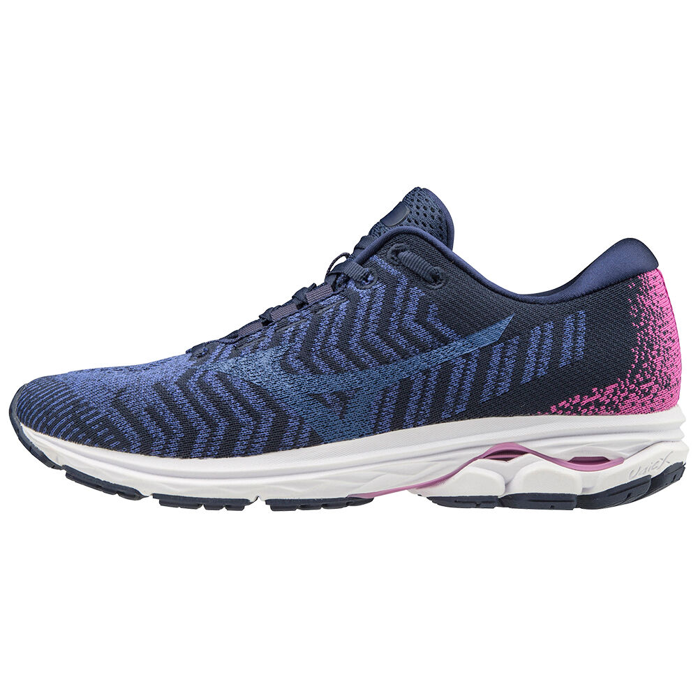 Womens Mizuno WAVE RIDER WAVEKNIT3 Running Shoes Blue/ Rose Philippines (QXEWVS796)